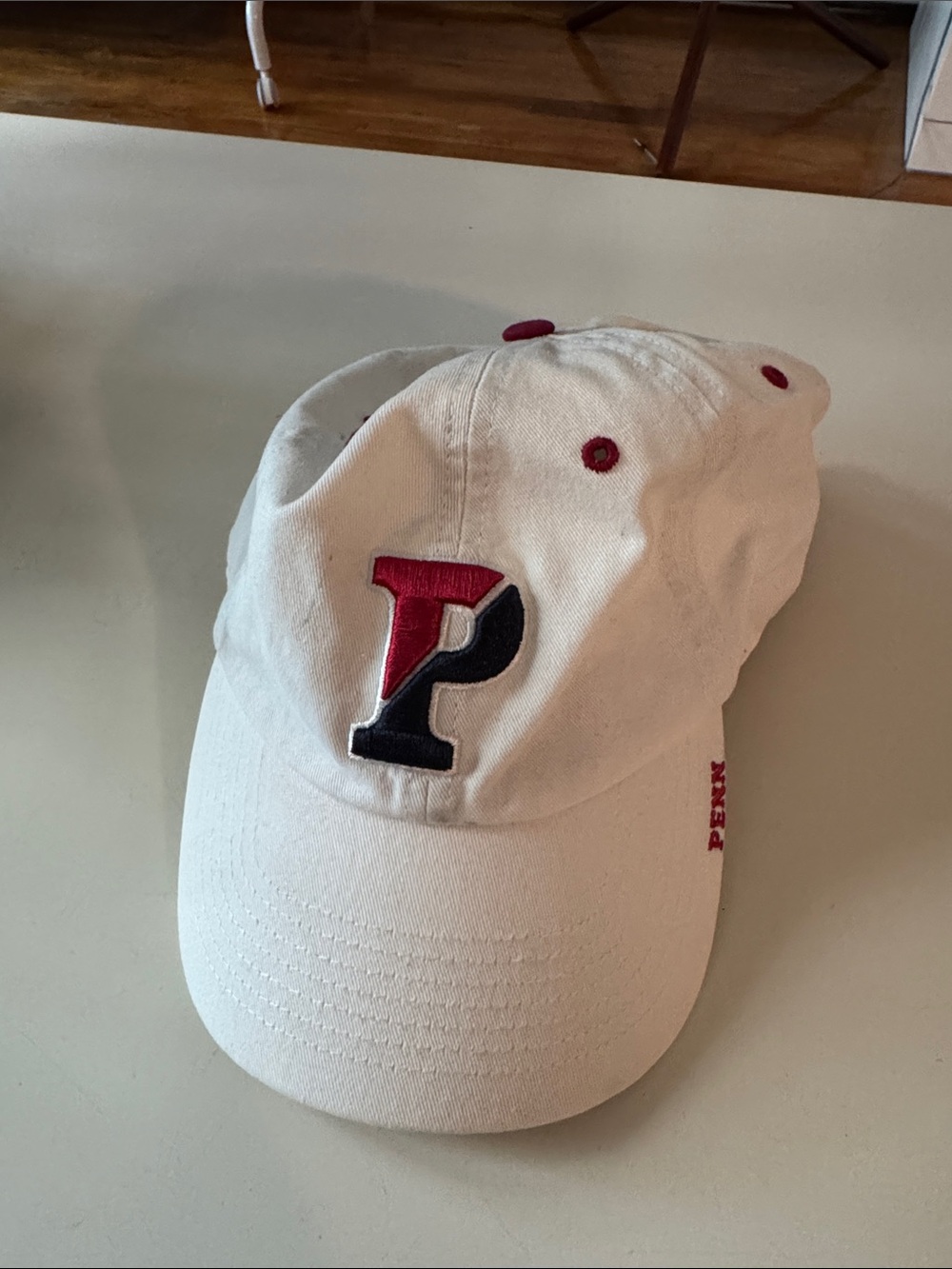 White Baseball Cap with UPenn Logo